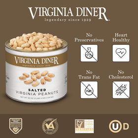 Virginia Diner extra-large Virginia peanuts, premium flavor and texture for snacking