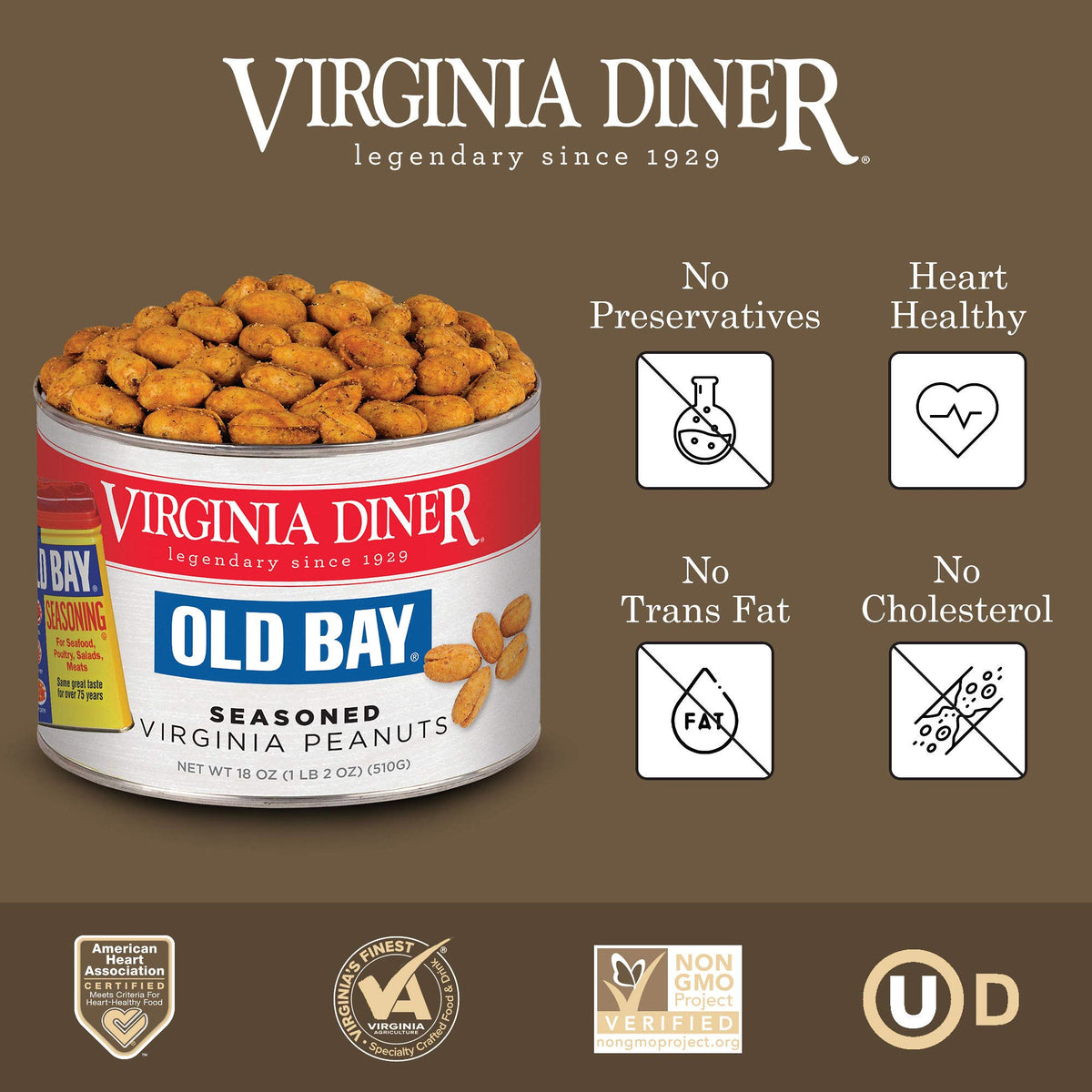 Virginia Diner non-GMO peanuts—protein-packed, guilt-free crunch between meals
