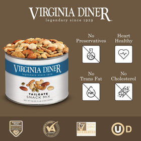 Virginia Diner salted peanuts and cashews offering protein-packed snack options.