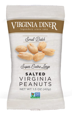 Virginia Diner XL blister peanuts close-up shows giant kernels and crisp texture