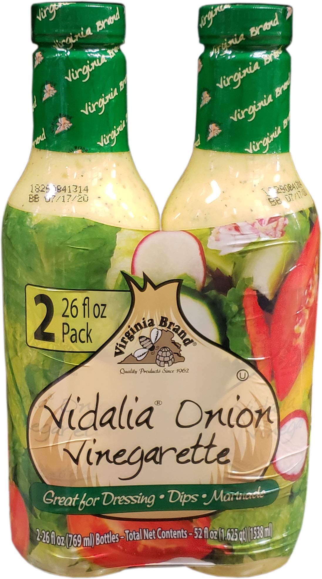 Virginia Vidalia Onion Dressing bottle pour adds vibrant salad flavor and versatile dipping options.