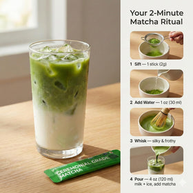 ViridWorks matcha with L-Theanine and caffeine for focused calm energy