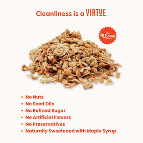 Virtue Foods granola in acai bowl adds wholesome crunch