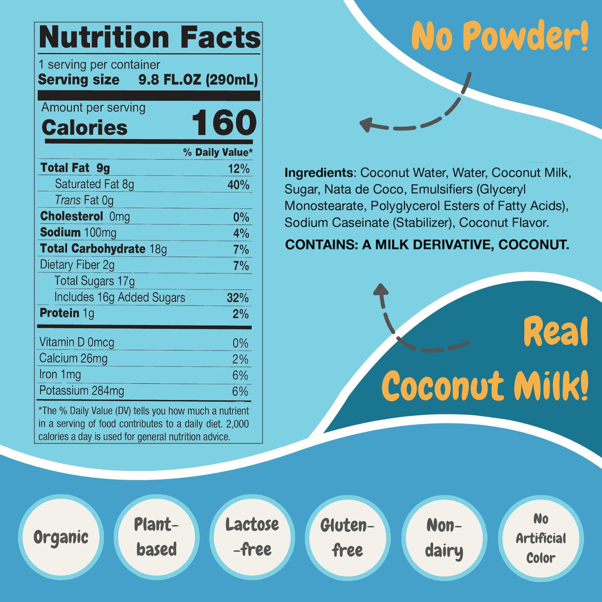 Fiber-rich nata de coco feature supports a fuller beverage experience.