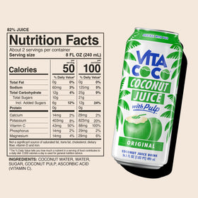 Vita Coco refreshing appearance in packshot suggests convenient everyday refreshment.