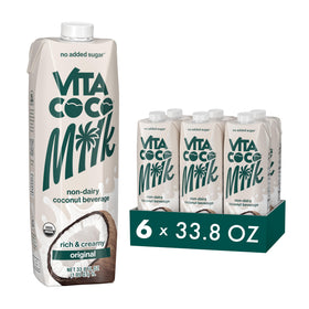 Vita Coco Coconut Milk bottle pour shows dairy-free, plant-based creaminess for smoothies.