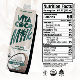 Vita Coco Coconut Milk-pack-6 on-shelf presents a convenient plant-based option.