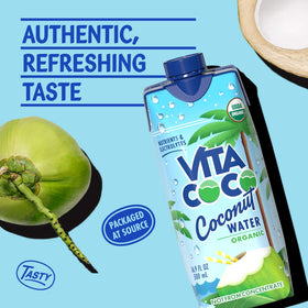 Vita Coco electrolyte content label signals on-the-go hydration potential.