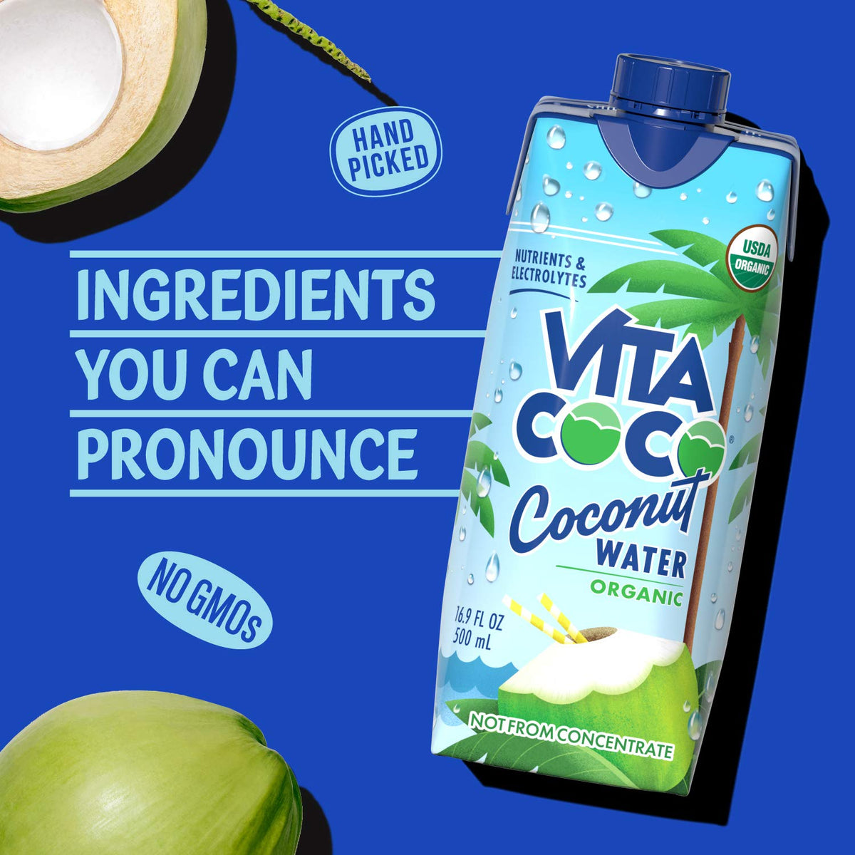 Vita Coco refreshing pour demonstrates quick rehydration after workouts.
