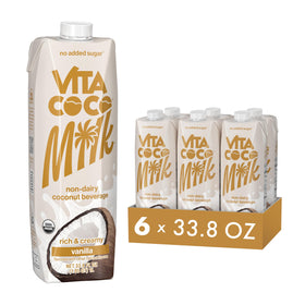 Vita Coco Vanilla Organic Coconut Milk bottle front view for creamy dairy-free blends