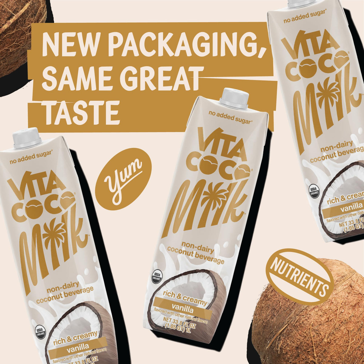 Vita Coco Vanilla Coconut Milk in coffee creates dairy-free creaminess