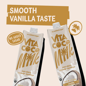 Vita Coco Vanilla Organic Coconut Milk six-pack display on shelf