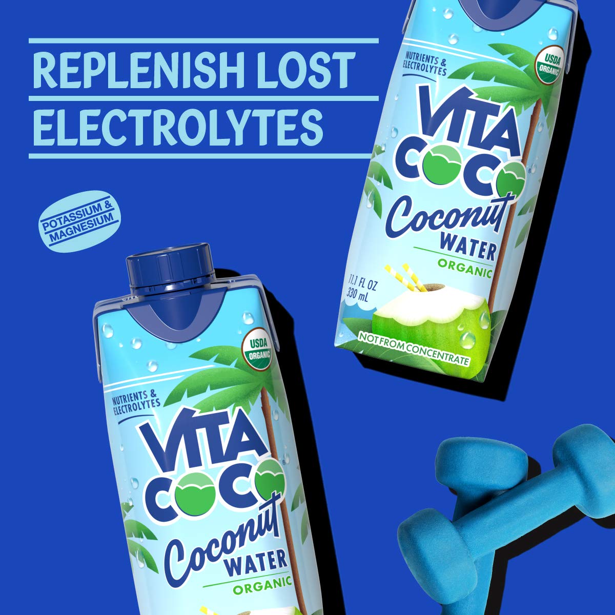 Vita Coco bottle with a hint of natural fruit puree note on label