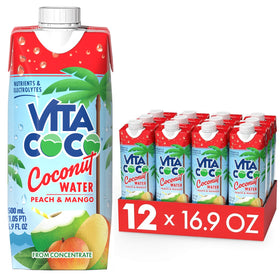 Vita Coco Peach & Mango coconut water bottle with tropical flavor for on the go hydration