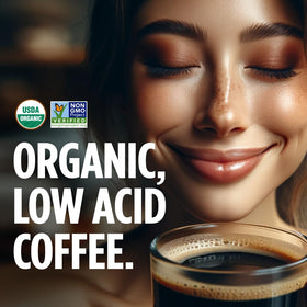 VitaCup dark roast instant coffee packets pouring into a mug for smooth flavor