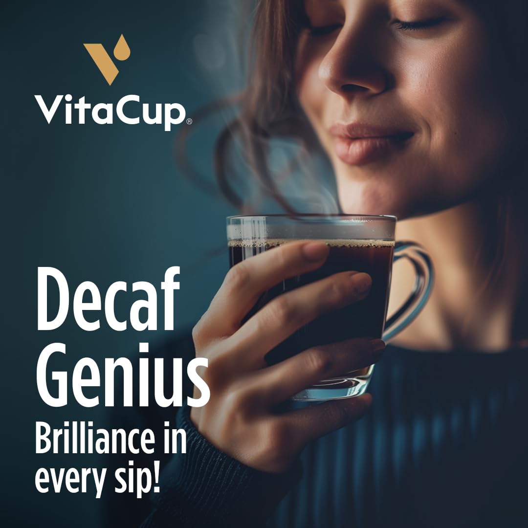 VitaCup Decaf Genius turmeric pod with warm spice notes and aroma