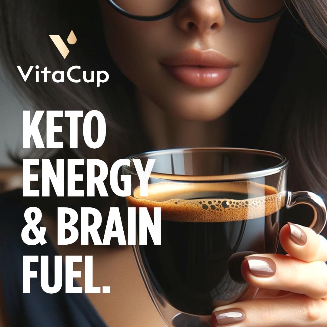 VitaCup Genius brewed cup with steam signals bold energy and enhanced focus