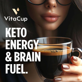 Open VitaCup Genius instant sticks ready to mix for quick focus.
