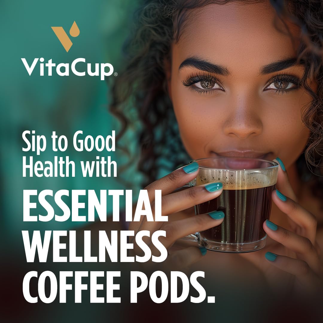 VitaCup Immunity aroma steam rising from a mug with a smooth roast