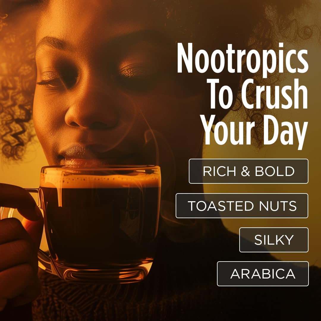 VitaCup Lightning Dark roast depiction conveys bold flavor and robust aroma.