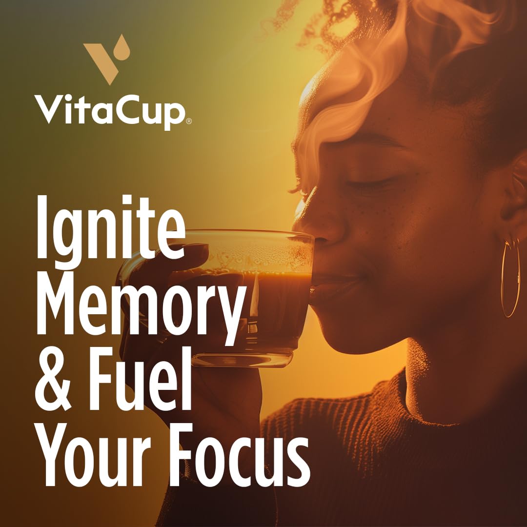 VitaCup Lightning Coffee Pods in a Keurig brewer scene emphasize convenience and single-serve freshness.