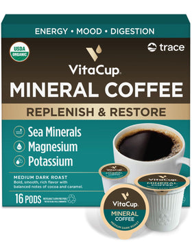 VitaCup mineral coffee pods with sea minerals for a refreshing cup