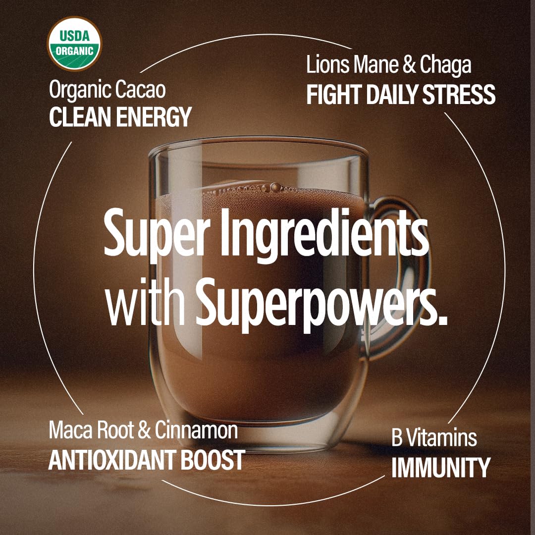 VitaCup Shroom Fuel cup-ready preparation with cacao-maca latte aroma ideal morning ritual