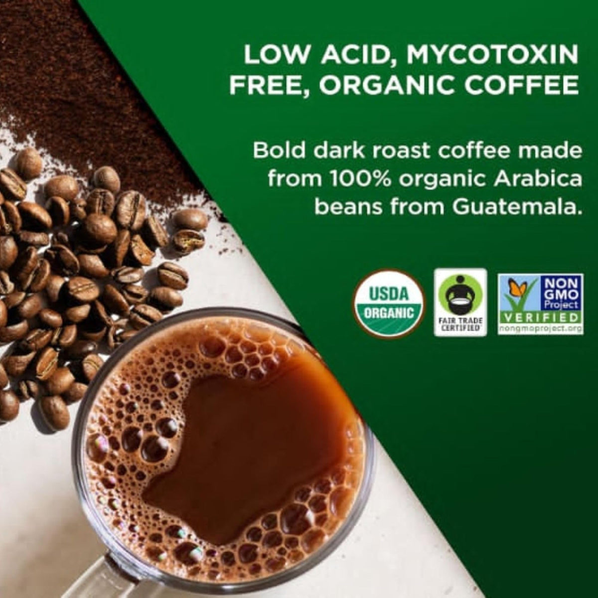 Single-origin Guatemala beans in VitaCup pod close-up