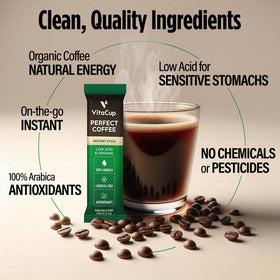 VitaCup single-origin Mexico coffee label highlighting high-altitude beans and rich aroma