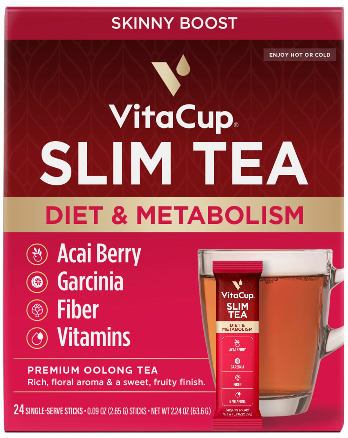 VitaCup Slim instant tea packets front view for on-the-go refreshment