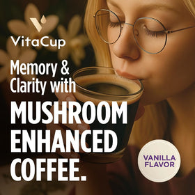 VitaCup vanilla mushroom coffee vanilla note image highlighting flavor