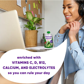 Apple-spinach-banana flavor in Vitafusion pouch, ideal for busy mornings