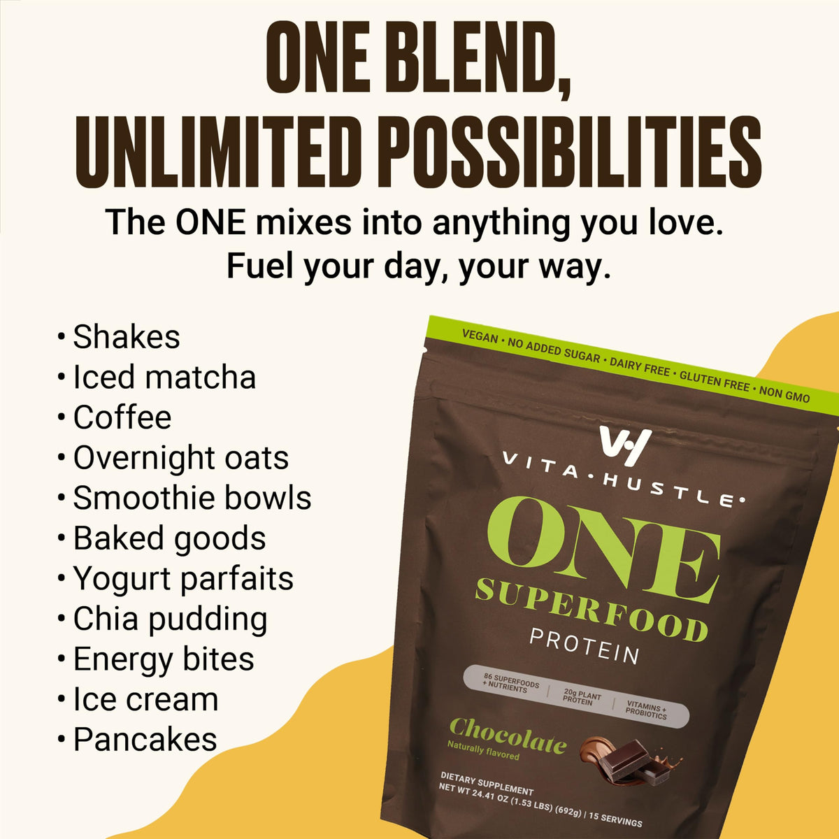 VitaHustle ONE on a kitchen counter for quick, nutrition-focused meals