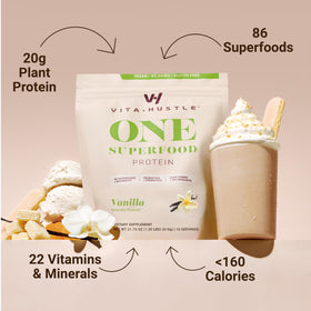 VitaHustle ONE protein scoop ready for quick, high-protein shakes