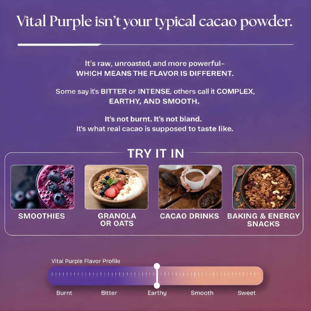 Vital Purple anthocyanin-color captures natural purple hue and nutrient density.