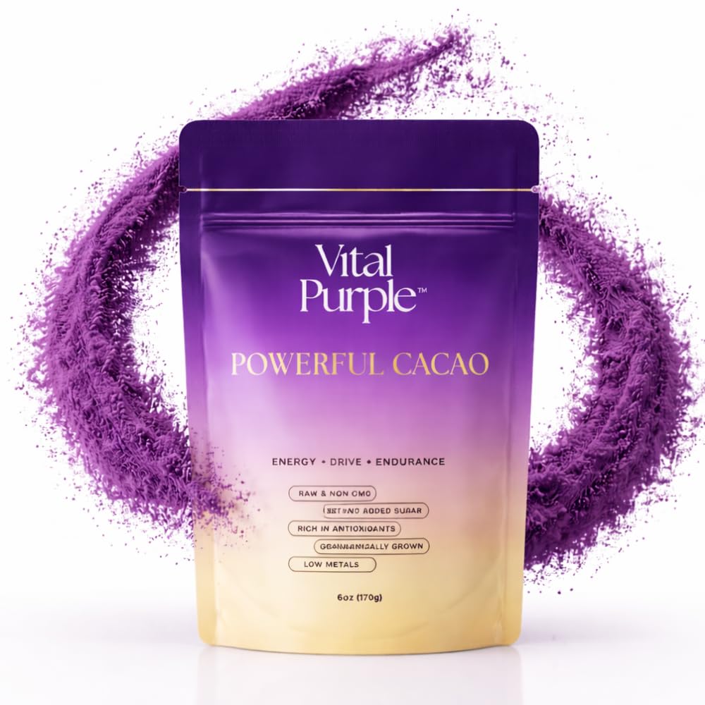 Vital Purple bottle close-up highlighting premium packaging and everyday-use convenience.