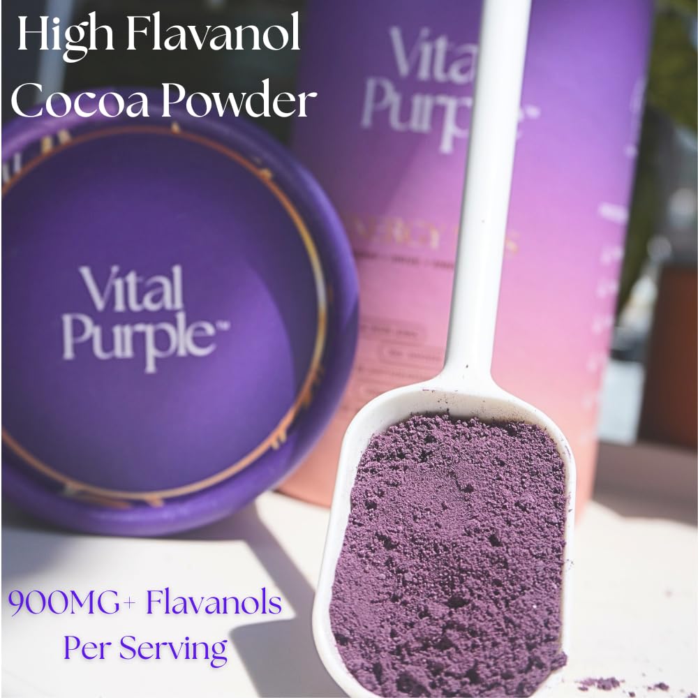 Vital Purple powder-texture reveals fine, soluble cacao for easy blending.