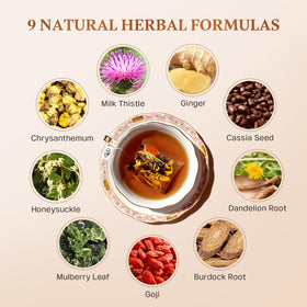 Vital Tea Goji Chrysanthemum ingredients display antioxidant-rich notes for a soothing cup.