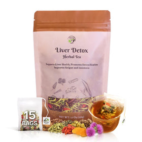 Vital Tea Liver Detox Tea pack features milk thistle and dandelion for daily cleansing.