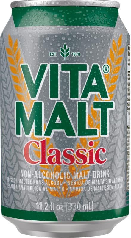 Vitamalt Classic cans side profile, easy to store for parties.