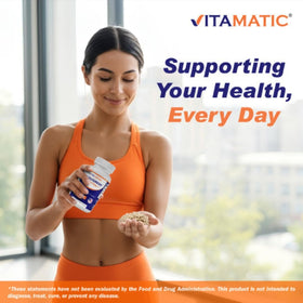 Vitamatic Fenugreek bottle confirms 320 capsules total for long-term use