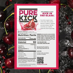 Vitamin-packed label close-up highlighting zero sugar and low calories.