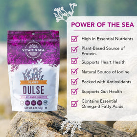 VITAMINSEA dulse closeup texture shows leathery, savory notes for seasoning.