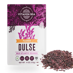 Vitamin Sea dulse dried seaweed flakes in a bag add a savory ocean flavor.