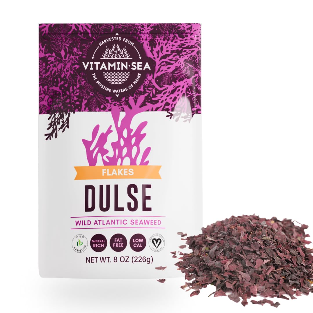 Vitamin Sea Dulse dried seaweed flakes add savory umami to soups and salads.