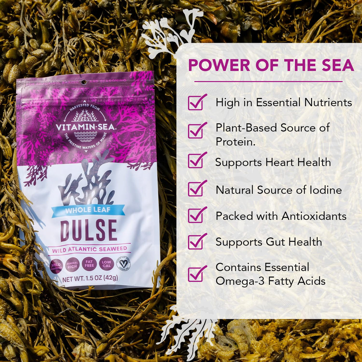 Vitamin Sea dulse packaging, keeps freshness intact for quick kitchen use