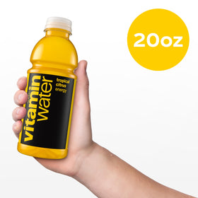 Vitaminwater Energy Tropical Citrus pack shot showcasing a 12-pack for easy replenishment.