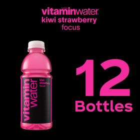 Vitaminwater Focus Kiwi Strawberry pack displays a 12-pack convenience.
