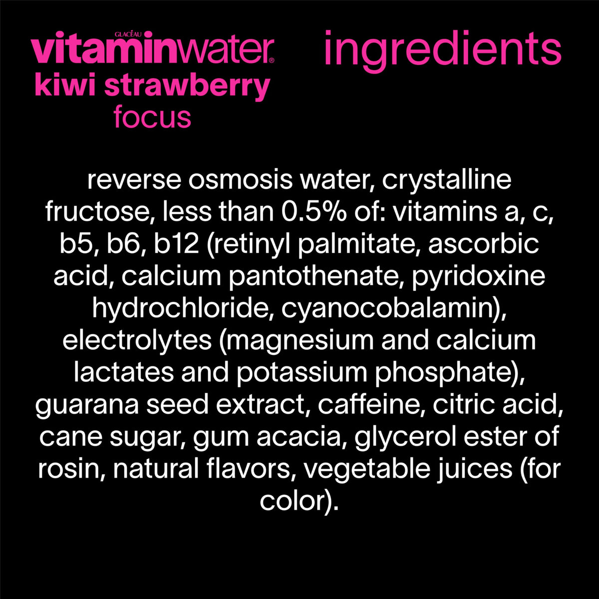 Vitaminwater Focus Kiwi Strawberry product image conveying tasty energy and hydration.