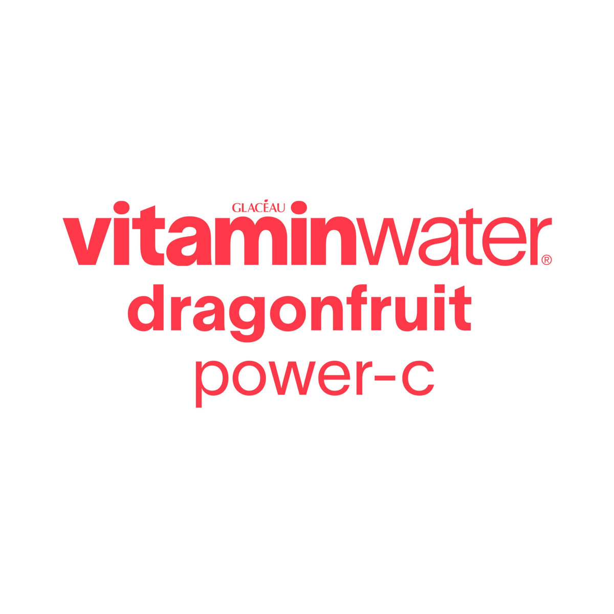 Vitaminwater Power-C Dragonfruit bottle side angle shows zero sugar refreshment.